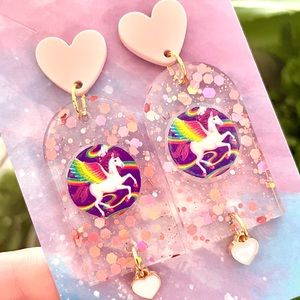 Rainbow Chaser Vintage Horse Earrings